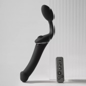 Черный безремневой вибрострапон Strap-On-Me Multi Orgasm Size XL - Strap-on-me - купить с доставкой в Балаково