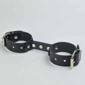 Черные кожаные наручники-фиксатор - Sitabella - купить с доставкой в Балаково