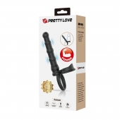 Черная насадка на член для двойного проникновения Tatum с вибрацией - Baile - купить с доставкой в Балаково