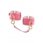 Розовые однослойные кожаные оковы - Pecado - купить с доставкой в Балаково