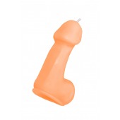 Оранжевая свеча в форме пениса - 47 гр. - Pecado - купить с доставкой в Балаково