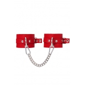 Красные мягкие кожаные оковы с люверсами - Pecado - купить с доставкой в Балаково