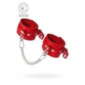 Красные мягкие кожаные оковы с люверсами - Pecado - купить с доставкой в Балаково