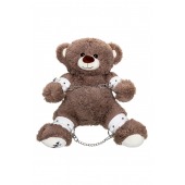 Бондажный набор: бурый мишка с белыми оковами и наручниками - Pecado - купить с доставкой в Балаково