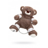 Бондажный набор: бурый мишка с белыми оковами и наручниками - Pecado - купить с доставкой в Балаково