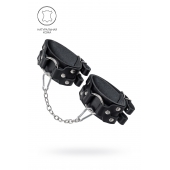 Черные кожаные оковы с двумя ремешками - Pecado - купить с доставкой в Балаково