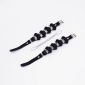 Черные кожаные оковы из звеньев - Crazy Handmade - купить с доставкой в Балаково