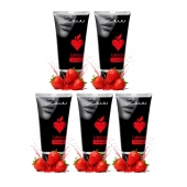 Набор из 5 съедобных лубрикантов JUJU со вкусом клубники - JuJu - купить с доставкой в Балаково