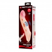 Телесная удлиняющая насадка с рельефом и вибрацией Brad - 21,3 см. - Baile - в Балаково купить с доставкой