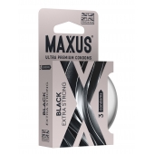 Черные утолщенные презервативы MAXUS Extra Strong с железным кейсом - 3 шт. - Maxus - купить с доставкой в Балаково