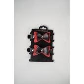 Черно-красные кожаные наручники с бантиками - Crazy Handmade - купить с доставкой в Балаково