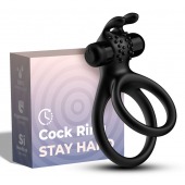 Черное эрекционное виброкольцо с подхватом мошонки Stay Hard - Boys of Toys - в Балаково купить с доставкой