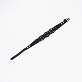 Черный ажурный чокер с золотистой фурнитурой - Crazy Handmade - купить с доставкой в Балаково