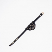 Черный чокер с клепками и золотистой фурнитурой - Crazy Handmade - купить с доставкой в Балаково