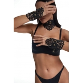 Фигурный набор для БДСМ-игр с узорами и золотистой фурнитурой - Crazy Handmade - купить с доставкой в Балаково