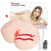 Мастурбатор-полуторс с двойным слоем материала и вибрацией Jenny Onahole Real Vagina - KOKOS - в Балаково купить с доставкой