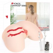 Мастурбатор-полуторс с двойным слоем материала и вибрацией Jenny Onahole Real Hips - KOKOS - в Балаково купить с доставкой