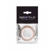 Эрекционное кольцо с бежевыми «ресничками» - Sextaz - в Балаково купить с доставкой