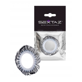 Эластичное эрекционное колечко с черными «ресничками» - Sextaz - в Балаково купить с доставкой