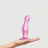 Розовая насадка Strap-On-Me Dildo Plug Curvy size M - Strap-on-me - купить с доставкой в Балаково
