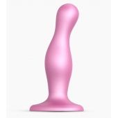 Розовая насадка Strap-On-Me Dildo Plug Curvy size M - Strap-on-me - купить с доставкой в Балаково
