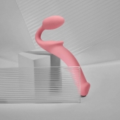 Розовый безремневой страпон Strap-on-me Semi-Realistic Bendable Strap-On size L - Strap-on-me - купить с доставкой в Балаково