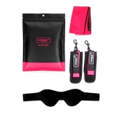 Черно-розовый эротический набор: маска, наручники и повязка - Erokay - купить с доставкой в Балаково