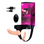 Женский страпон с 2 насадками, вибрацией и пультом ДУ - Erowoman-Eroman - купить с доставкой в Балаково