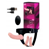 Женский страпон с 3 насадками и вибрацией - Erowoman-Eroman - купить с доставкой в Балаково