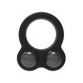 Черное эрекционное кольцо с утяжелителями Cockring Dual Weight - Dream Toys - в Балаково купить с доставкой