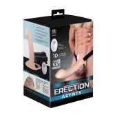 Телесный полый страпон с вибрацией Erection Agents - 24,1 см. - NMC - купить с доставкой в Балаково