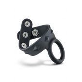 Черное эрекционное кольцо с подхватом мошонки на кнопках VS6 - Blush Novelties - в Балаково купить с доставкой