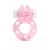 Розовое эрекционное виброкольцо в форме зайчика - 1137 - в Балаково купить с доставкой