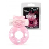 Розовое эрекционное виброкольцо в форме мишки - 1137 - в Балаково купить с доставкой