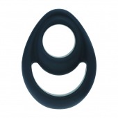 Черное эрекционное кольцо Double Ergo Silicone Cockring - Shots Media BV - в Балаково купить с доставкой