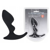 Черная анальная пробка для массажа простаты Double Ripple Silicone Prostate Massager - Shots Media BV - в Балаково купить с доставкой