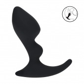 Черная анальная пробка для массажа простаты Double Ripple Silicone Prostate Massager - Shots Media BV - в Балаково купить с доставкой