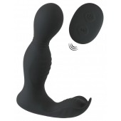 Черная анальная пробка с вибрацией, вращением и пультом ДУ RC Butt Plug with 2 Functions - Orion - в Балаково купить с доставкой