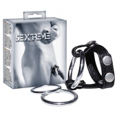 Подхват для мошонки с 3 съемными эрекционными кольцами Leder-Riemen - Orion - в Балаково купить с доставкой