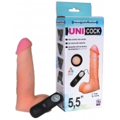 Фаллическая насадка Харнесс UNICOCK 5,5  с вибрацией - 17 см. - LOVETOY (А-Полимер) - купить с доставкой в Балаково