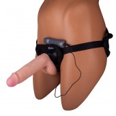 Страпон с 2 насадками и вибрацией UniStrap - 19 и 12 см. - LOVETOY (А-Полимер) - купить с доставкой в Балаково