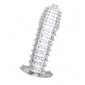Гелевая прозрачная насадка c шипами - 12 см. - Toyfa Basic - в Балаково купить с доставкой