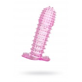 Гелевая розовая насадка с шипами - 12 см. - Toyfa Basic - в Балаково купить с доставкой