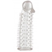 Прозрачная насадка на половой член с закрытой головкой и шипами - 12,5 см. - Toyfa Basic - в Балаково купить с доставкой