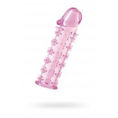 Гелевая розовая насадка на фаллос с шипами - 12 см. - Toyfa Basic - в Балаково купить с доставкой