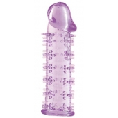 Гелевая фиолетовая насадка на фаллос с шипами - 12 см. - Toyfa Basic - в Балаково купить с доставкой