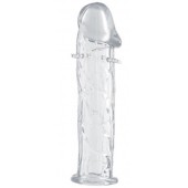 Гладкая прозрачная насадка с усиками под головкой - 12,5 см. - Toyfa Basic - в Балаково купить с доставкой