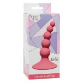 Розовая анальная пробка Ribbed Plug Pink - 10,5 см. - Lola Games