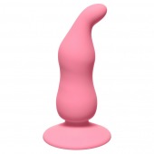 Розовая анальная пробка Waved Anal Plug Pink - 11 см. - Lola Games