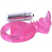 Розовая вибронасадка со стимулятор клитора   Язычок - Toyfa Basic - в Балаково купить с доставкой